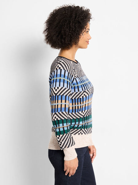 NIC+ZOE Graphic Stripe Sweater