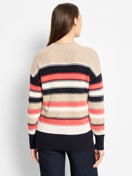 NIC+ZOE Speckled Knit Striped Sweater