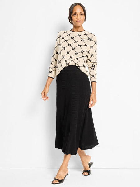 NIC+ZOE Geo Argyle Doubleknit Sweater