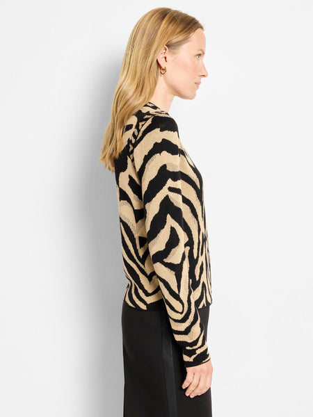 NIC+ZOE Animal Jacquard Cardigan