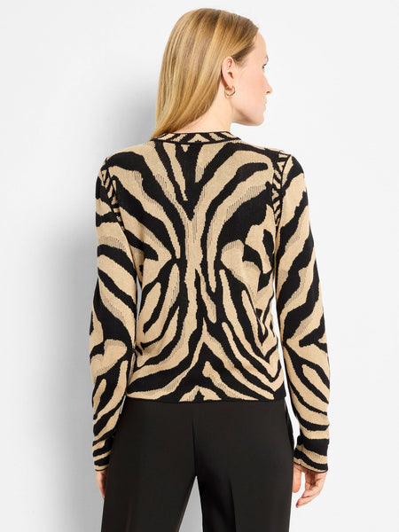 NIC+ZOE Animal Jacquard Cardigan