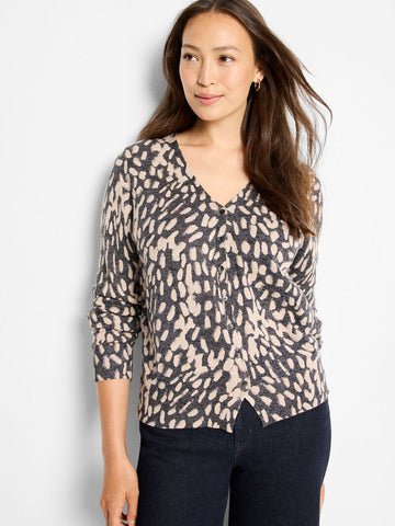 NIC+ZOE Wild Dot Button Up Pullover
