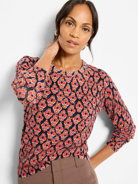 NIC+ZOE Harvest Ikat Pure Cotton Sweater
