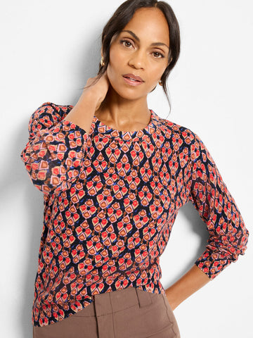 NIC+ZOE Harvest Ikat Pure Cotton Sweater