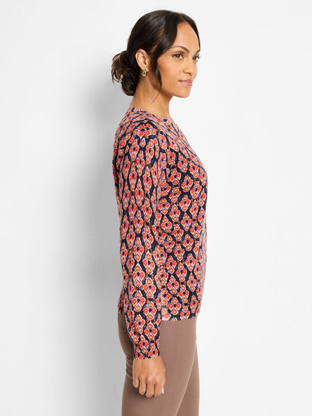 NIC+ZOE Harvest Ikat Pure Cotton Sweater