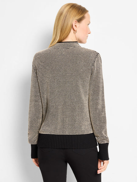 NIC+ZOE Funnel Neck Pixel Knit Sweater