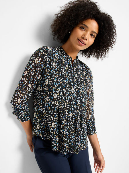 NIC+ZOE Femme Cheetah Tucked Top