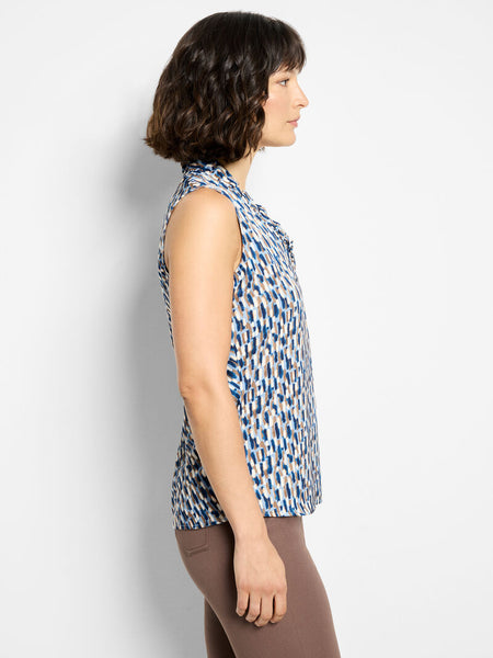 NIC+ZOE Brushstrokes Ruffle Around Top
