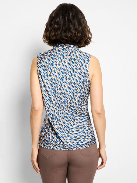 NIC+ZOE Brushstrokes Ruffle Around Top