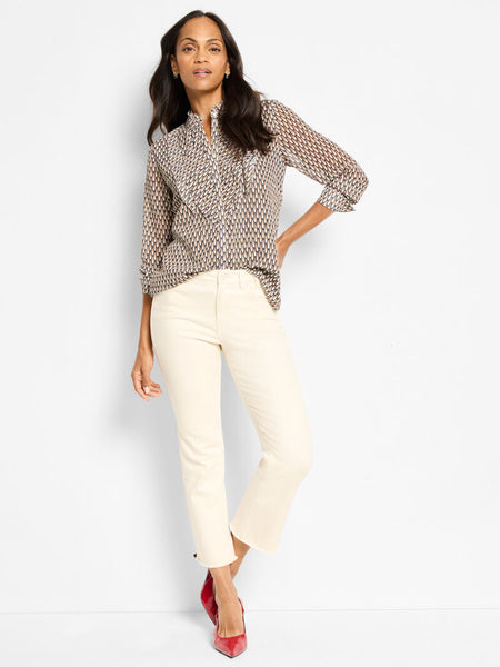 NIC+ZOE Abstract Dot Falling Chiffon Top