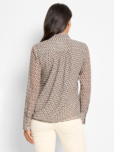 NIC+ZOE Abstract Dot Falling Chiffon Top