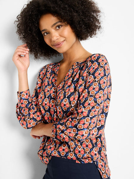 NIC+ZOE Harvest Ikat Top