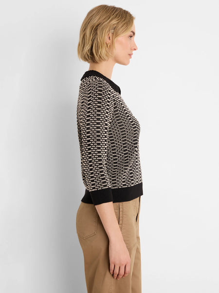 NIC+ZOE Lace Trim Geo Stitch Sweater