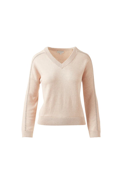 Kinross Lurex tipped Doubleknit Vee