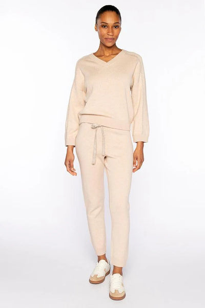 Kinross Lurex tipped Doubleknit Vee