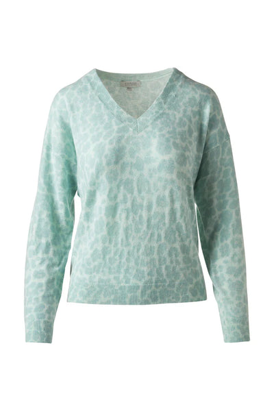 Kinross Easy Leopard Vee Sweater