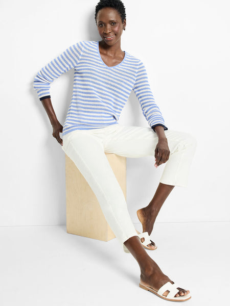 NIC+ZOE Striped Supersoft Mesh Sweater