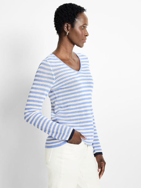 NIC+ZOE Striped Supersoft Mesh Sweater
