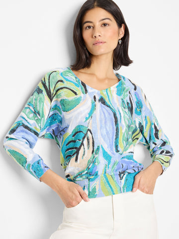 NIC+ZOE Island Beat Cotton Slub Sweater