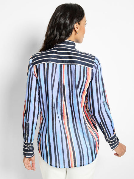 NIC+ZOE Painted Peninsula Cotton Shirt