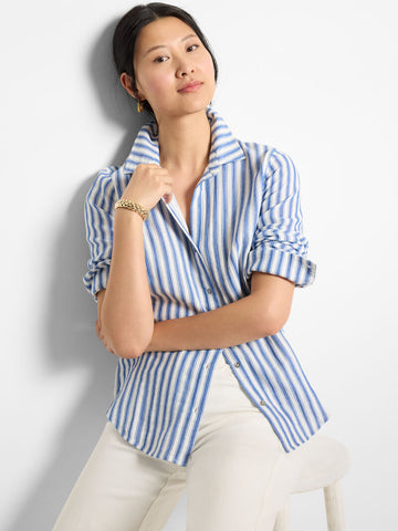 NIC+ZOE Double Gauze Striped Shirt