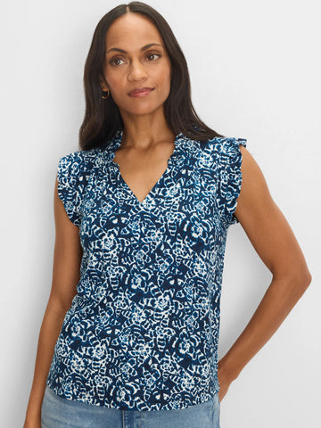 NIC+ZOE Shibori Lilies Soft Sleeve Knit Top