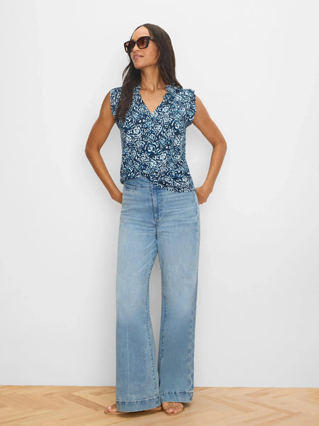 NIC+ZOE Shibori Lilies Soft Sleeve Knit Top