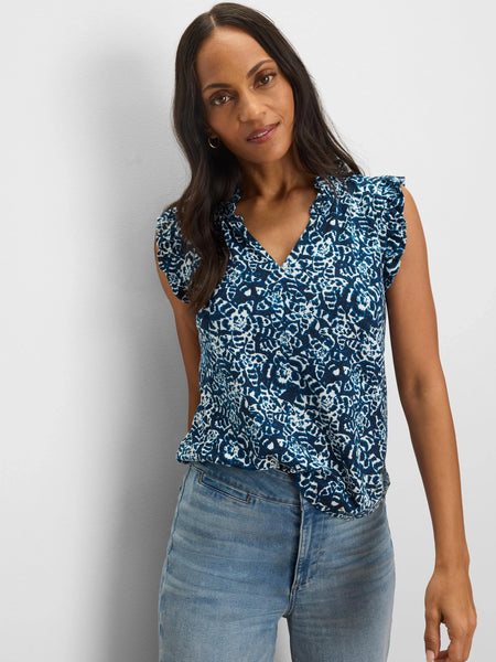 NIC+ZOE Shibori Lilies Soft Sleeve Knit Top