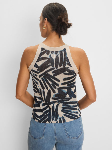 NIC+ZOE Painted Palms Sweater Tank