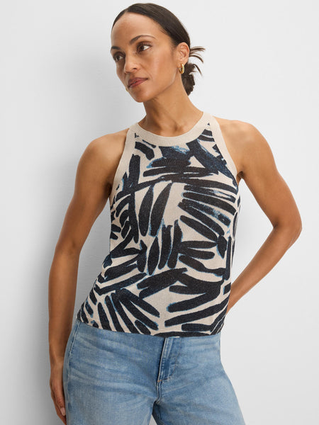 NIC+ZOE Painted Palms Sweater Tank