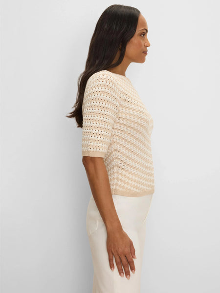 NIC+ZOE Crochet Stripe Sweater
