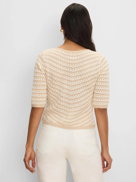 NIC+ZOE Crochet Stripe Sweater