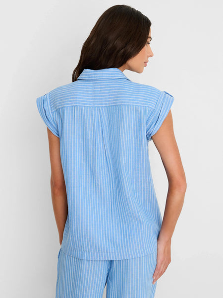 NIC+ZOE Striped Gauze Resort Shirt