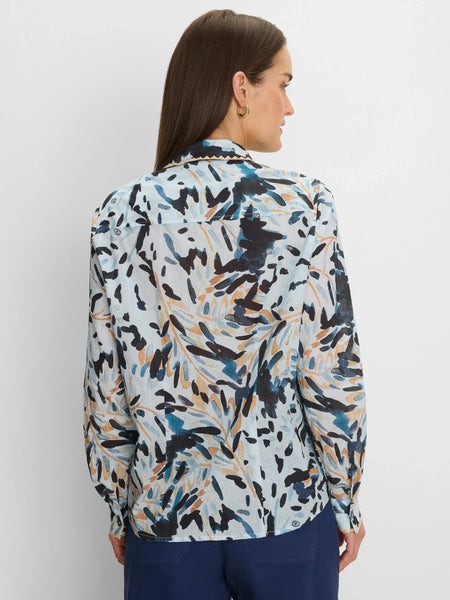 NIC+ZOE Garden Shade Cotton Crinkle Shirt