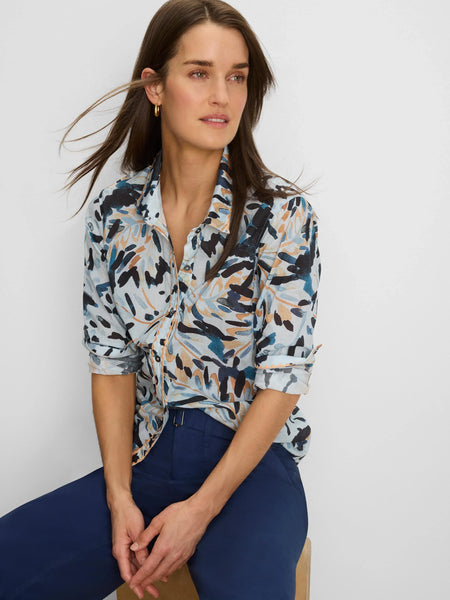 NIC+ZOE Garden Shade Cotton Crinkle Shirt