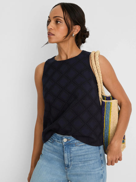 NIC+ZOE Diamond Eyelet Top