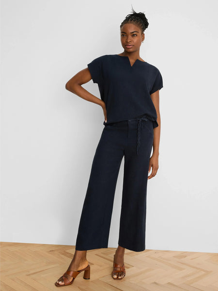 NIC+ZOE Eliot Wide Leg Linen Belted Crop Pant