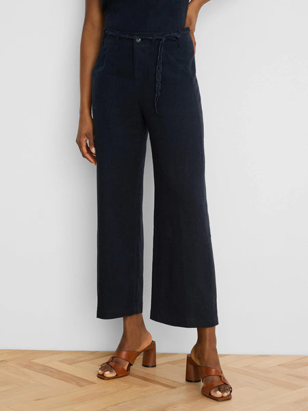 NIC+ZOE Eliot Wide Leg Linen Belted Crop Pant