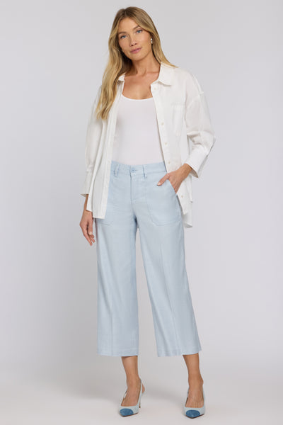 NYDJ Wide Leg Linen Crop Pants