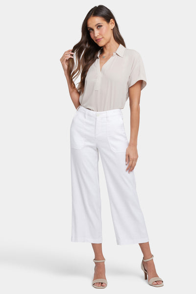 NYDJ Wide Leg Linen Crop Pants