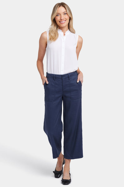NYDJ Wide Leg Linen Crop Pants
