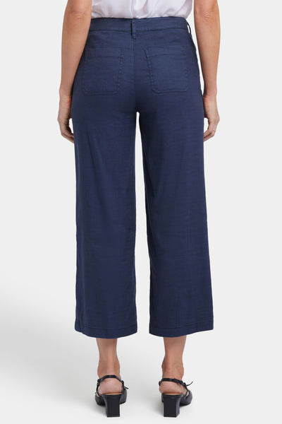 NYDJ Wide Leg Linen Crop Pants