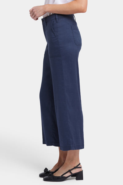 NYDJ Wide Leg Linen Crop Pants