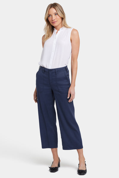 NYDJ Wide Leg Linen Crop Pants