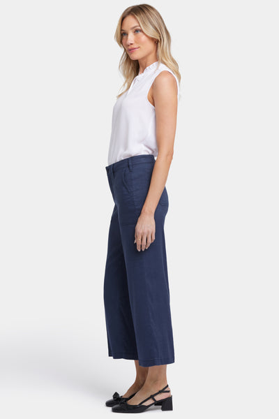 NYDJ Wide Leg Linen Crop Pants