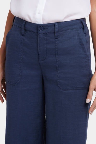 NYDJ Wide Leg Linen Crop Pants