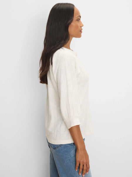 NIC+ZOE Lace Knit Split Neck Top