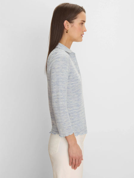 NIC+ZOE Elbow Sleeve Spacedye Polo