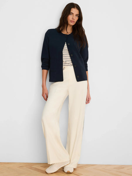 NIC+ZOE Elbow Sleeve Stripe Notch Tee
