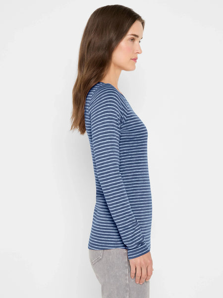 NIC+ZOE NZT Long Sleeve Stripe Boat Tee